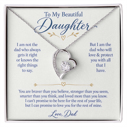 To My Beautiful Daughter Forever Love Necklace.