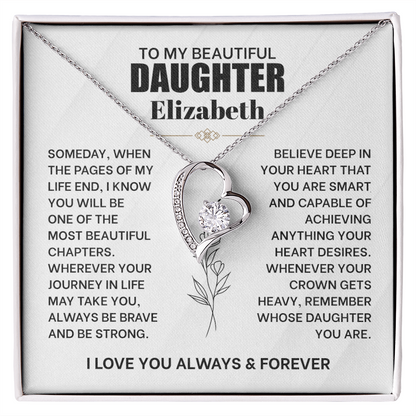 To My Beautiful Daughter Personalized Forever Love Necklace.