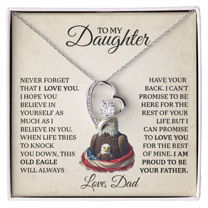 To My Daughter Necklace gift from Veteran Dad.