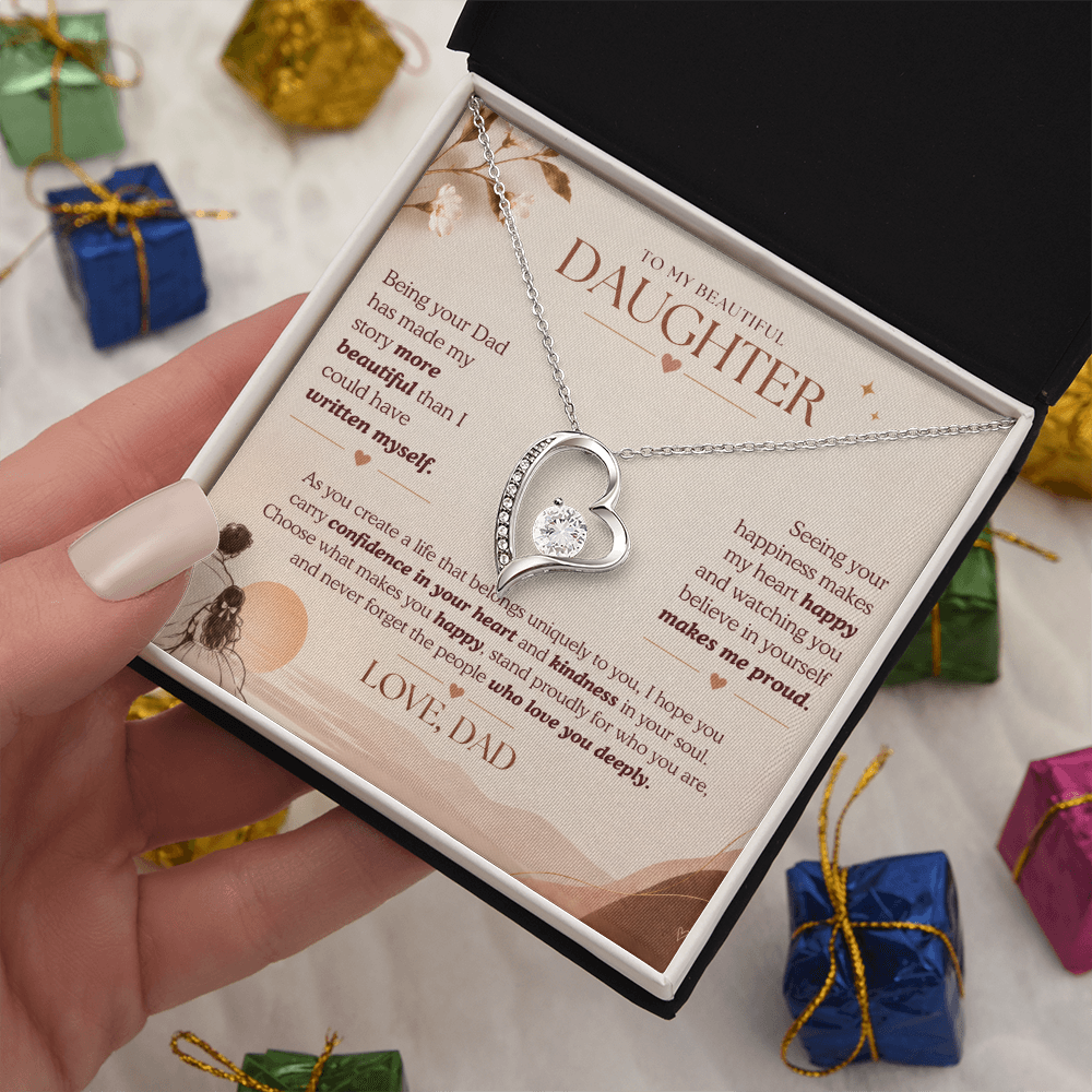 To My Beautiful Daughter Necklace Set From Dad.