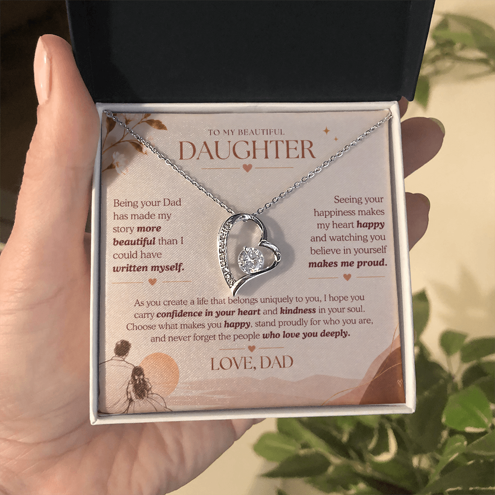 To My Beautiful Daughter Necklace Set From Dad.
