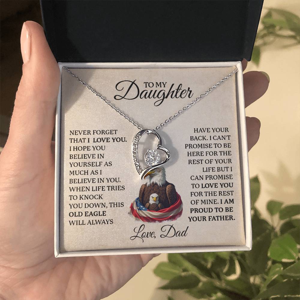 To My Daughter Necklace gift from Veteran Dad.