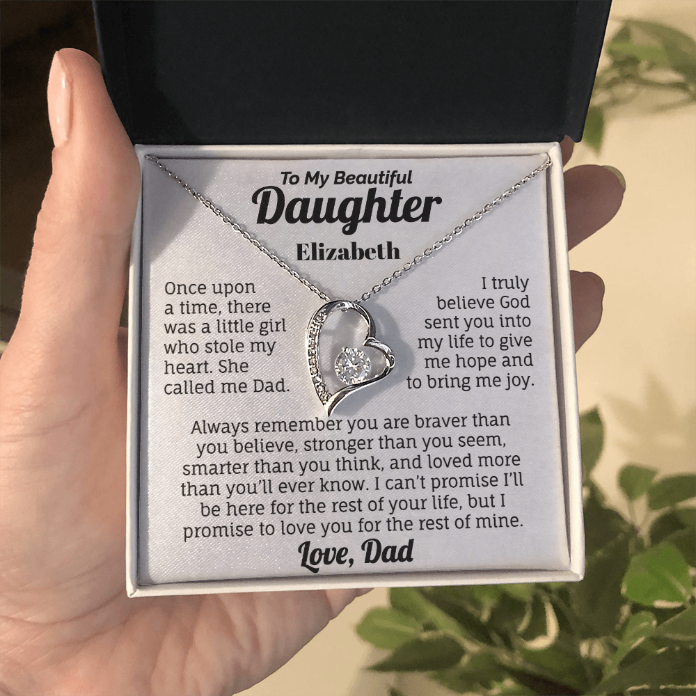 To My Beautiful Daughter Personalized Necklace.