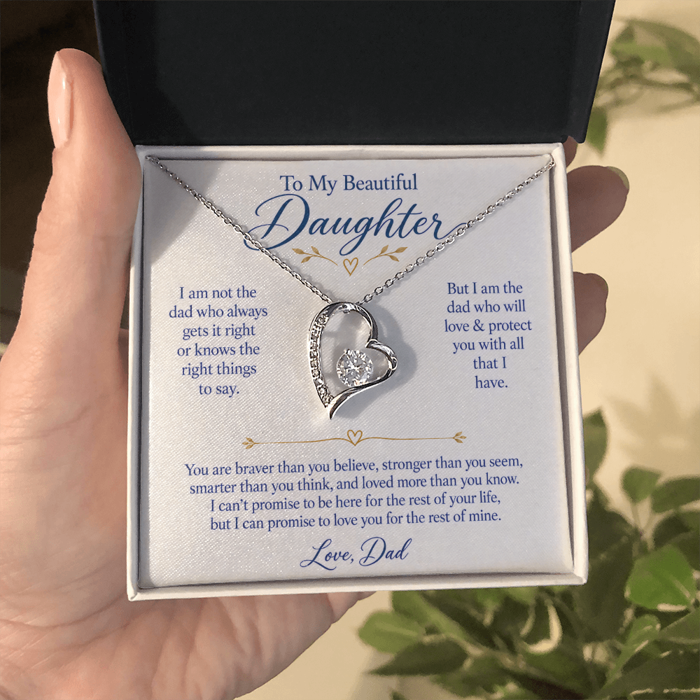 To My Beautiful Daughter Forever Love Necklace.