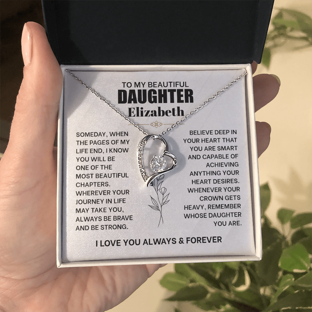 To My Beautiful Daughter Personalized Forever Love Necklace.