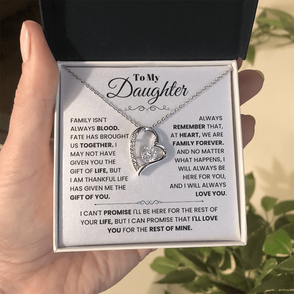 To My Daughter Necklace Gift For Your Bonus Daughter.