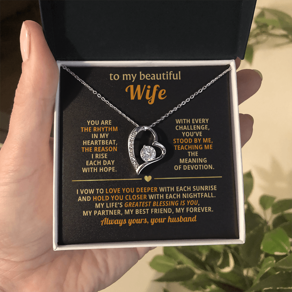 TO MY BEAUTIFUL WIFE NECKLACE.