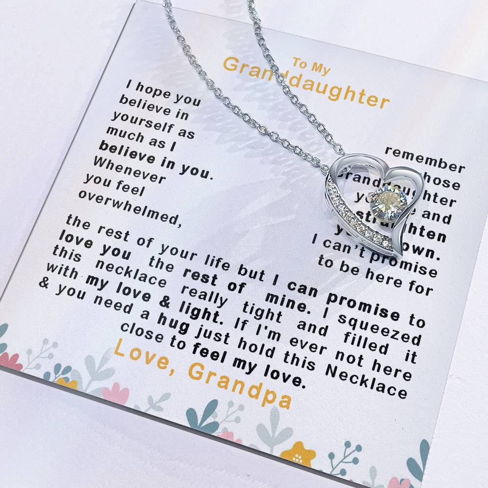 To My Granddaughter | Believe In Yourself  |  Forever Love Necklace.