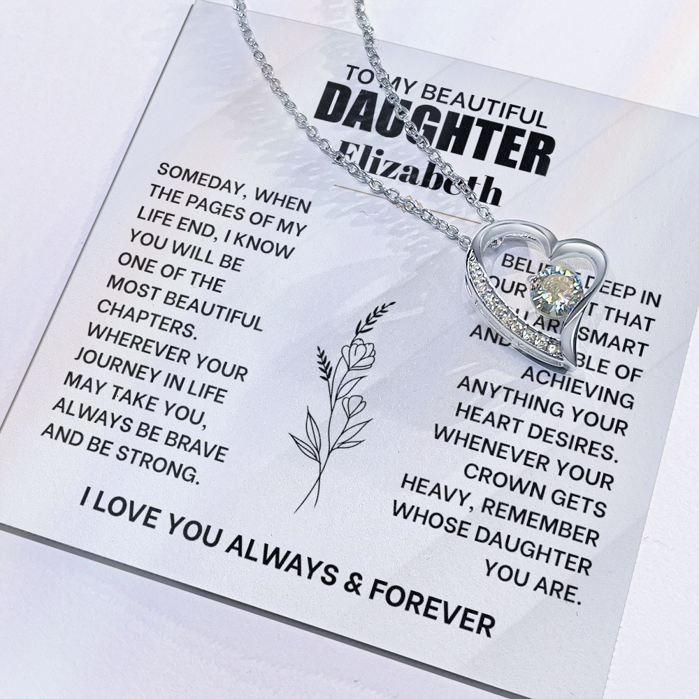 To My Beautiful Daughter Personalized Forever Love Necklace.