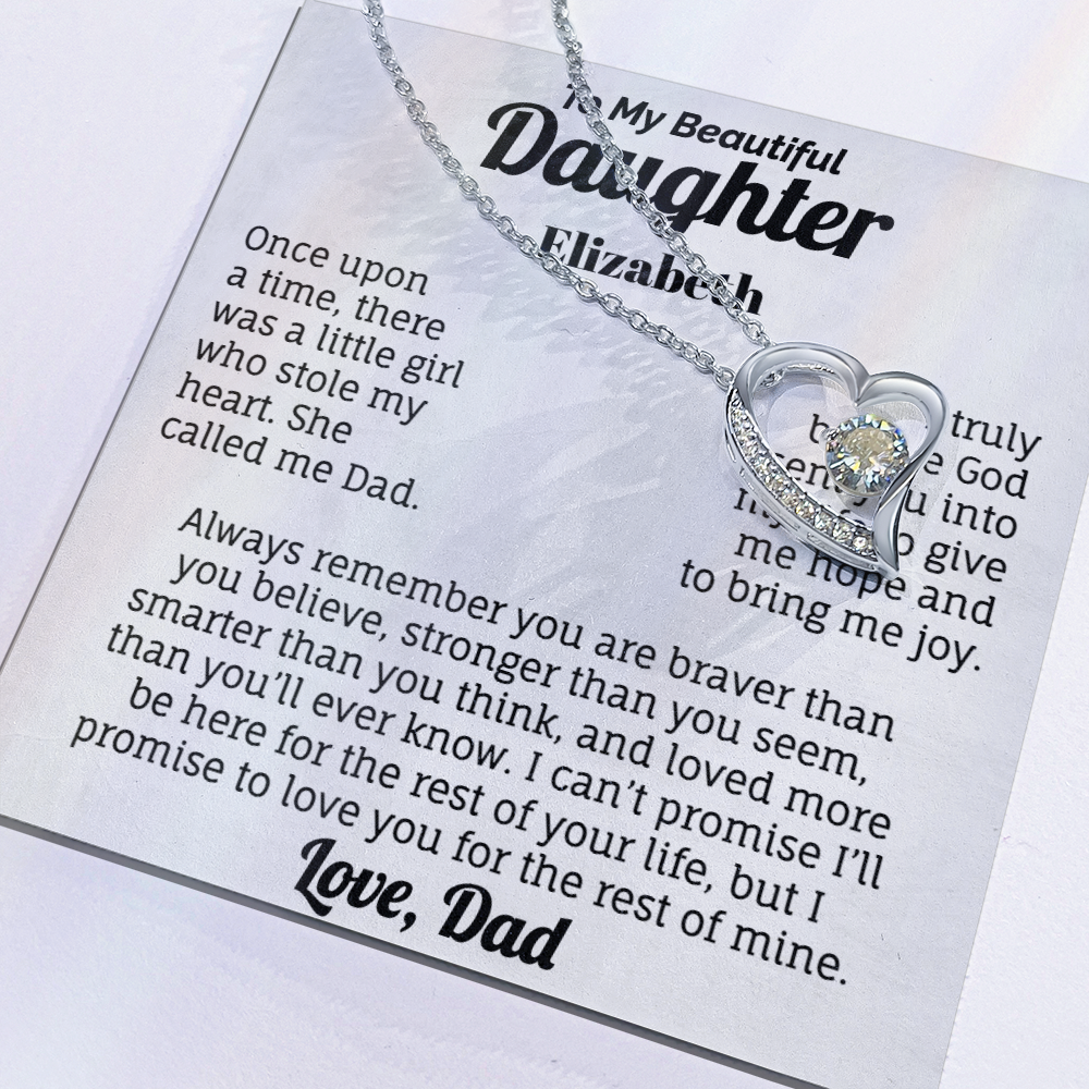 To My Beautiful Daughter Personalized Necklace.