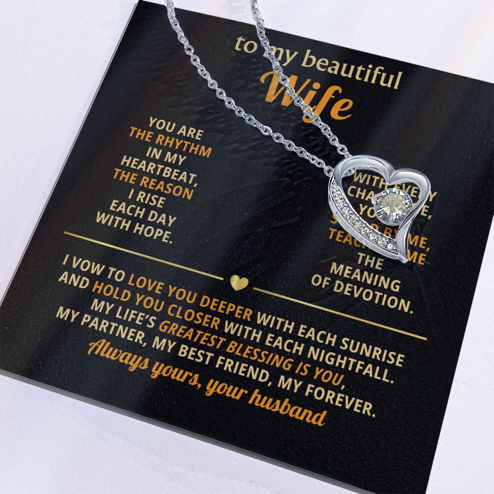 TO MY BEAUTIFUL WIFE NECKLACE.