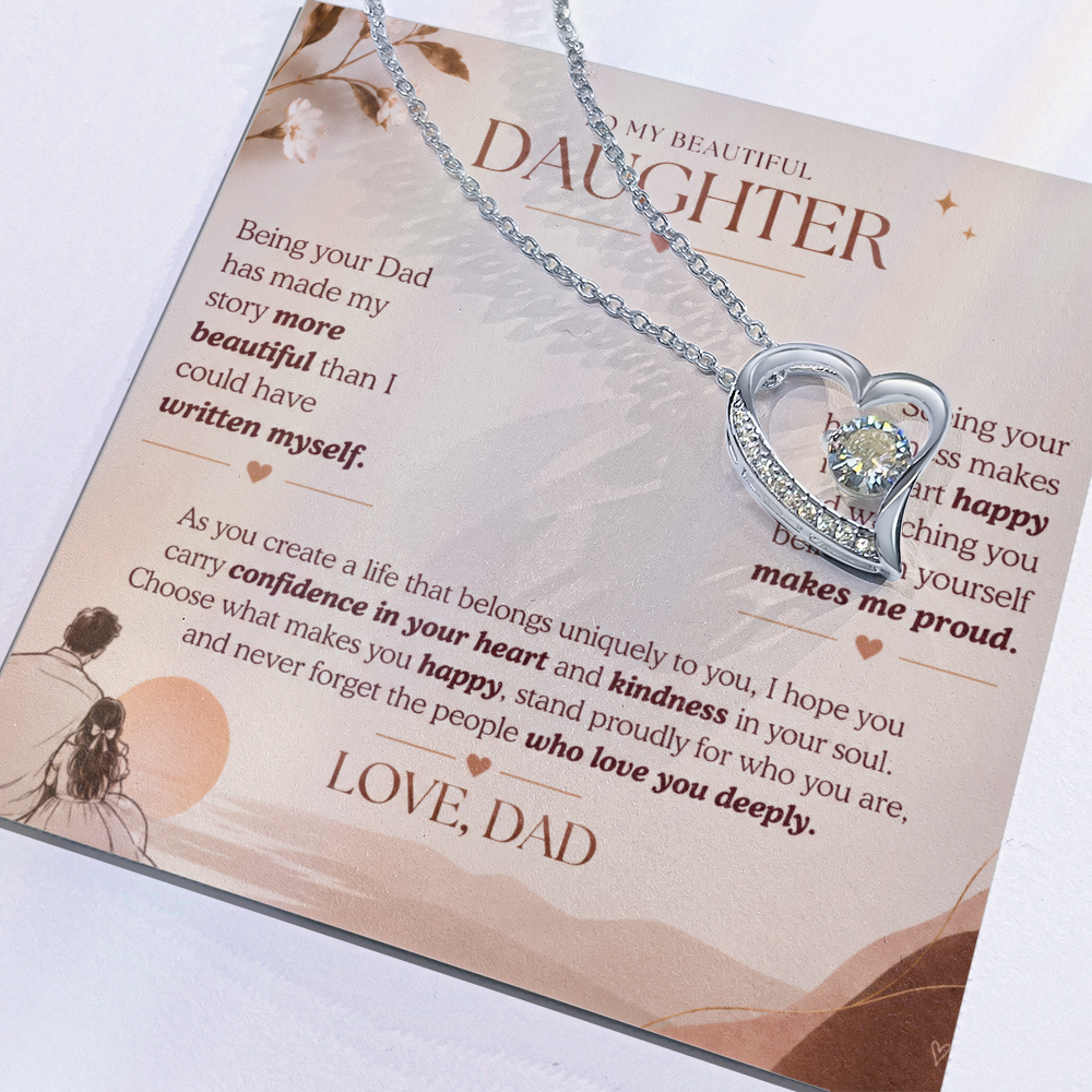 To My Beautiful Daughter Necklace Set From Dad.