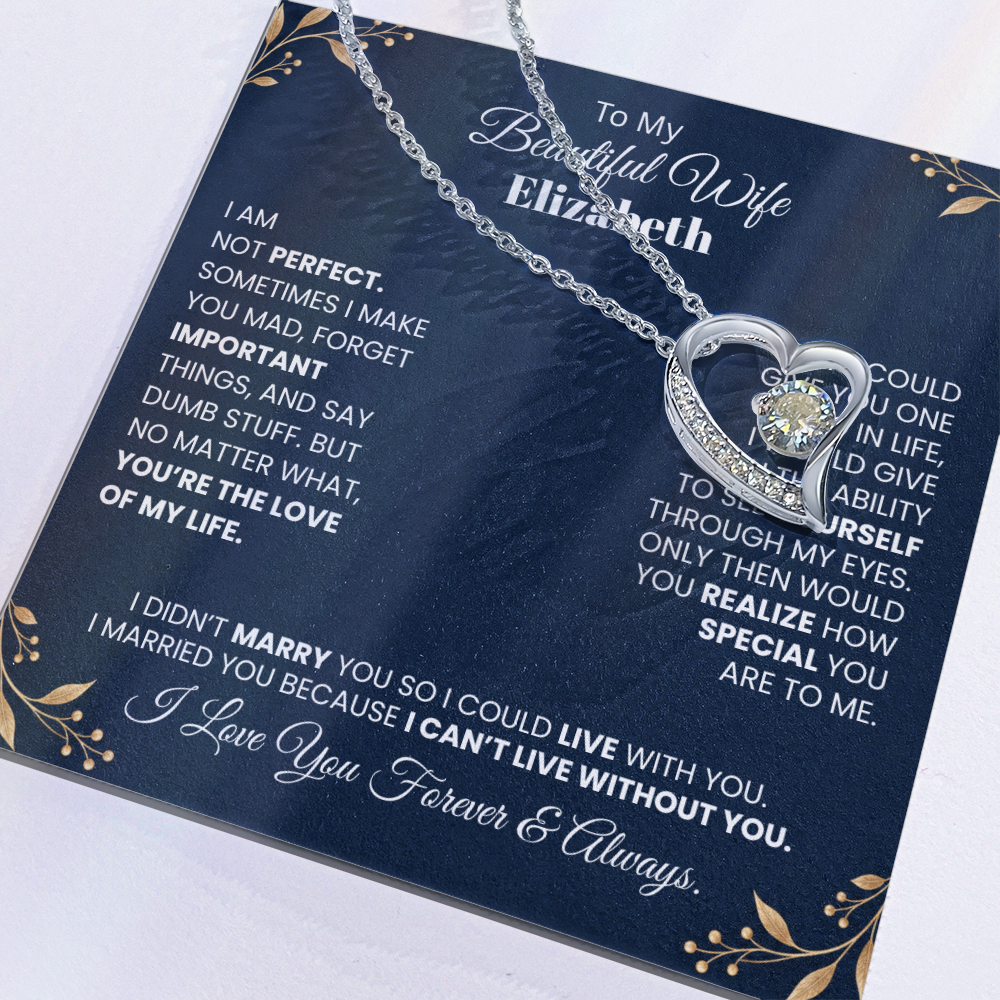 To My Beautiful Wife Personalized Name Necklace.