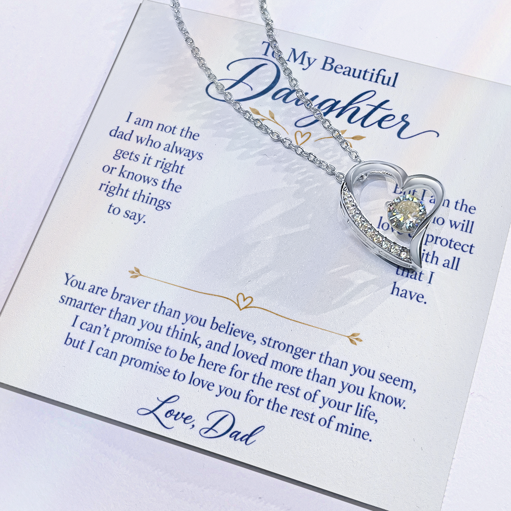 To My Beautiful Daughter Forever Love Necklace.