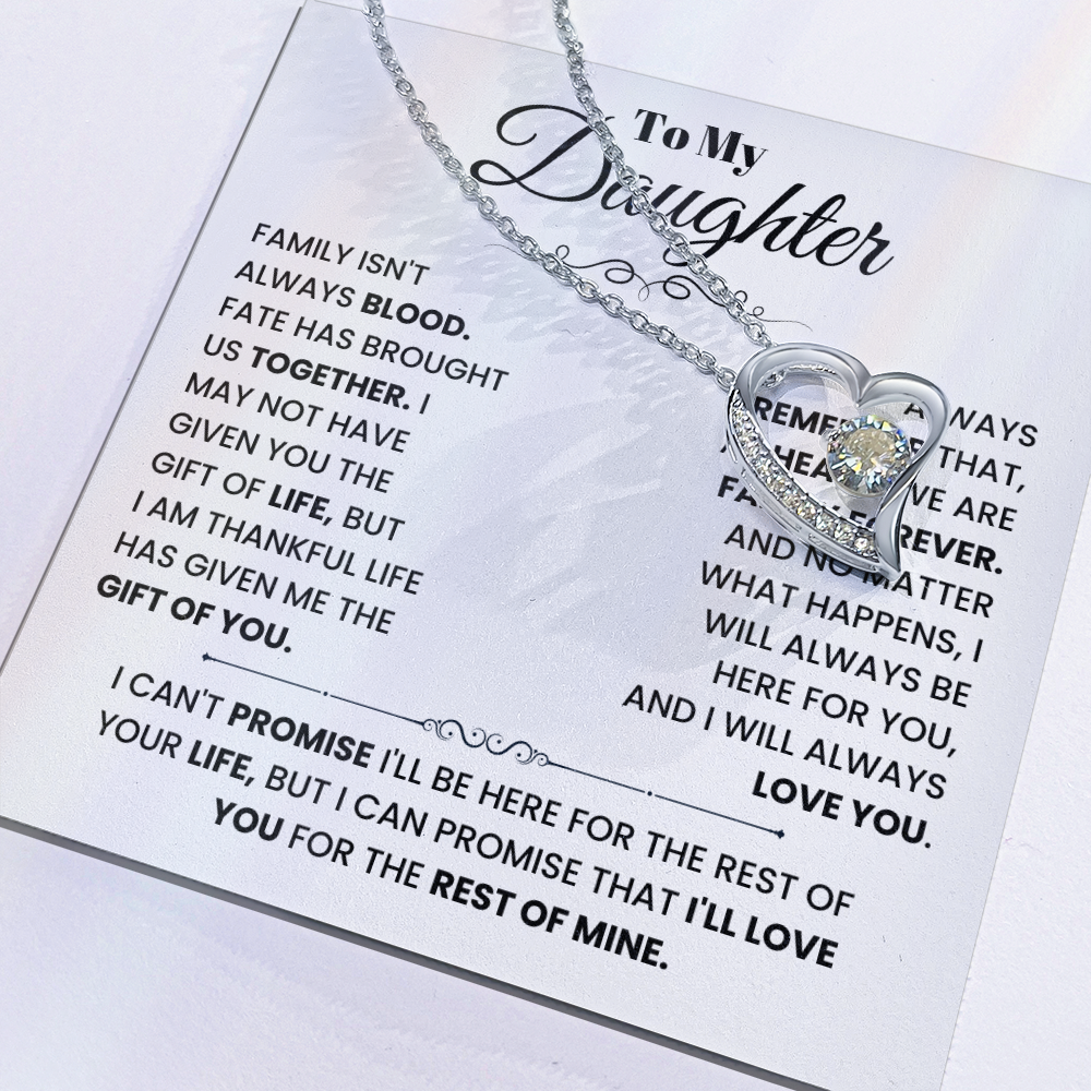 To My Daughter Necklace Gift For Your Bonus Daughter.