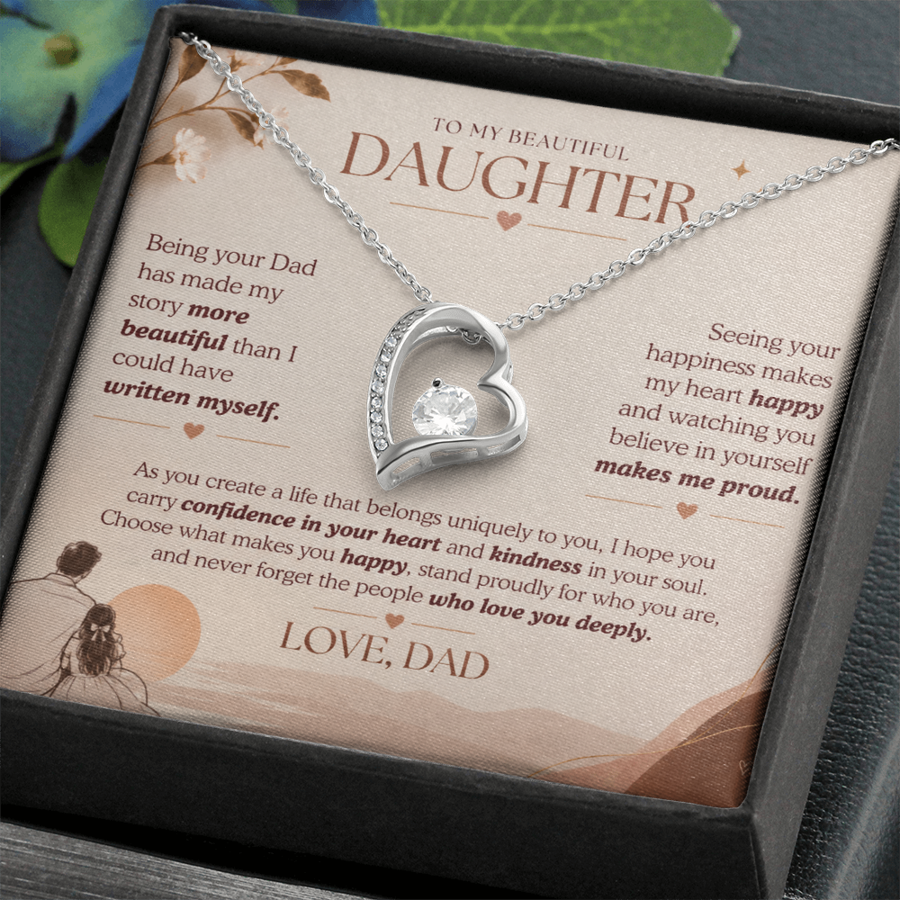 To My Beautiful Daughter Necklace Set From Dad.