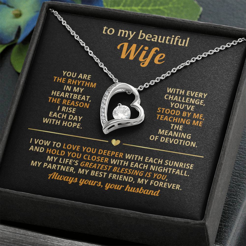 TO MY BEAUTIFUL WIFE NECKLACE.