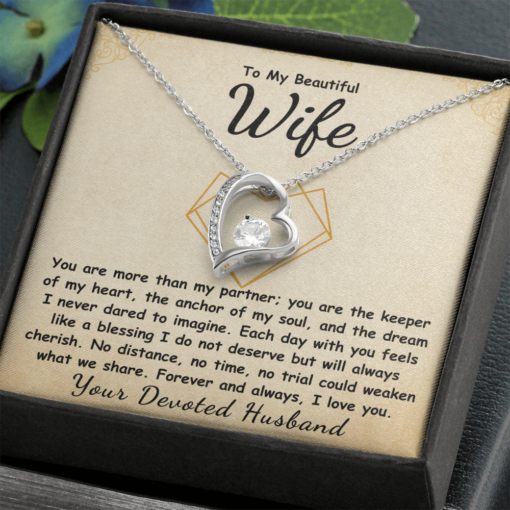 To My Beautiful Wife Forever Love Necklace.