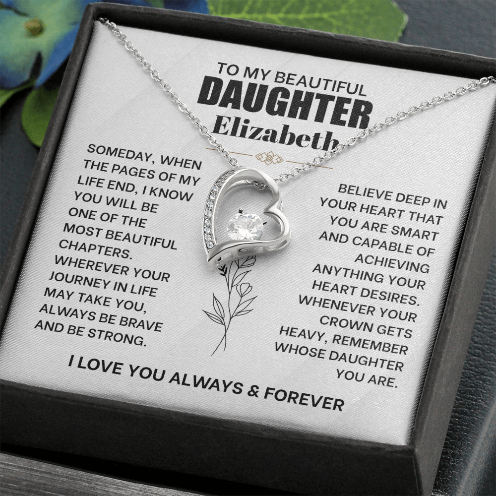 To My Beautiful Daughter Personalized Forever Love Necklace.