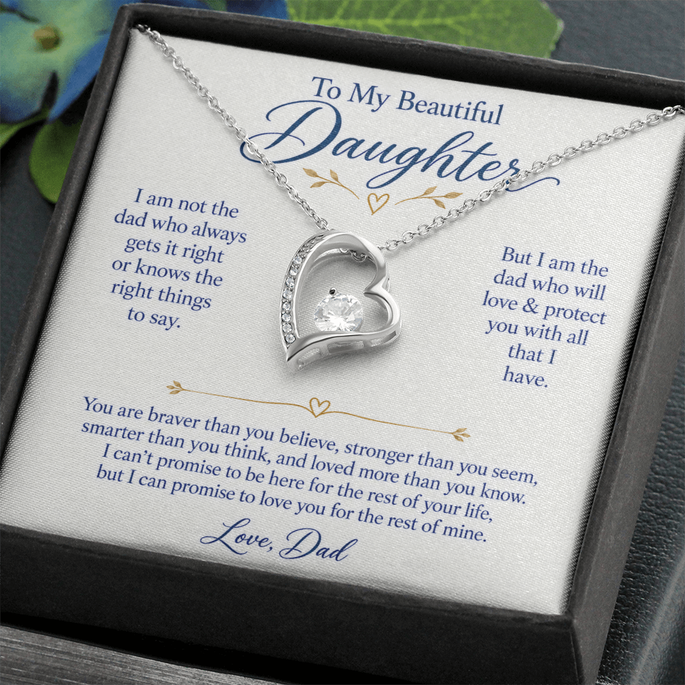 To My Beautiful Daughter Forever Love Necklace.