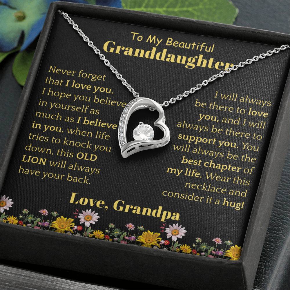 To My Beautiful Granddaughter Necklace from Grandpa.