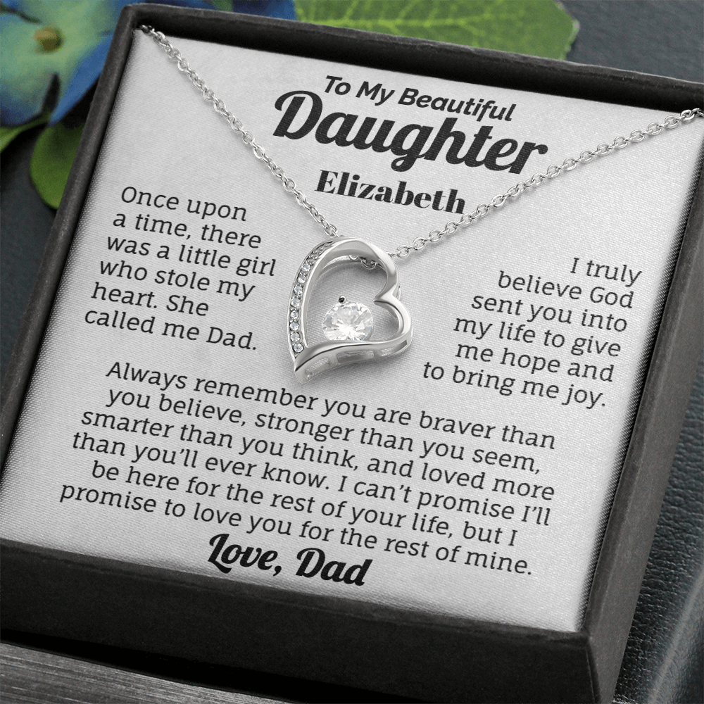 To My Beautiful Daughter Personalized Necklace.