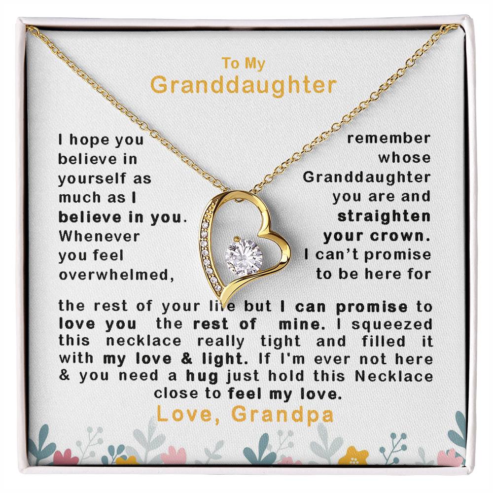 To My Granddaughter | Believe In Yourself  |  Forever Love Necklace.