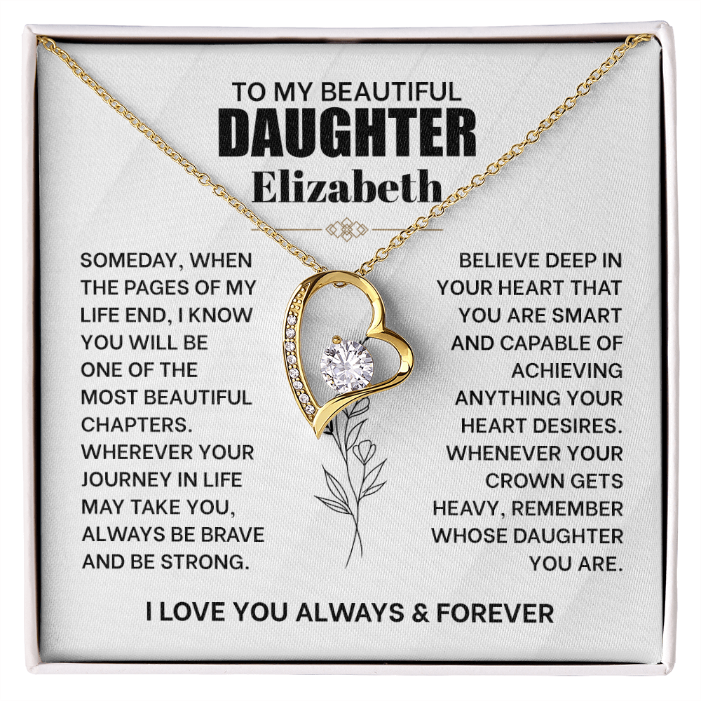 To My Beautiful Daughter Personalized Forever Love Necklace.
