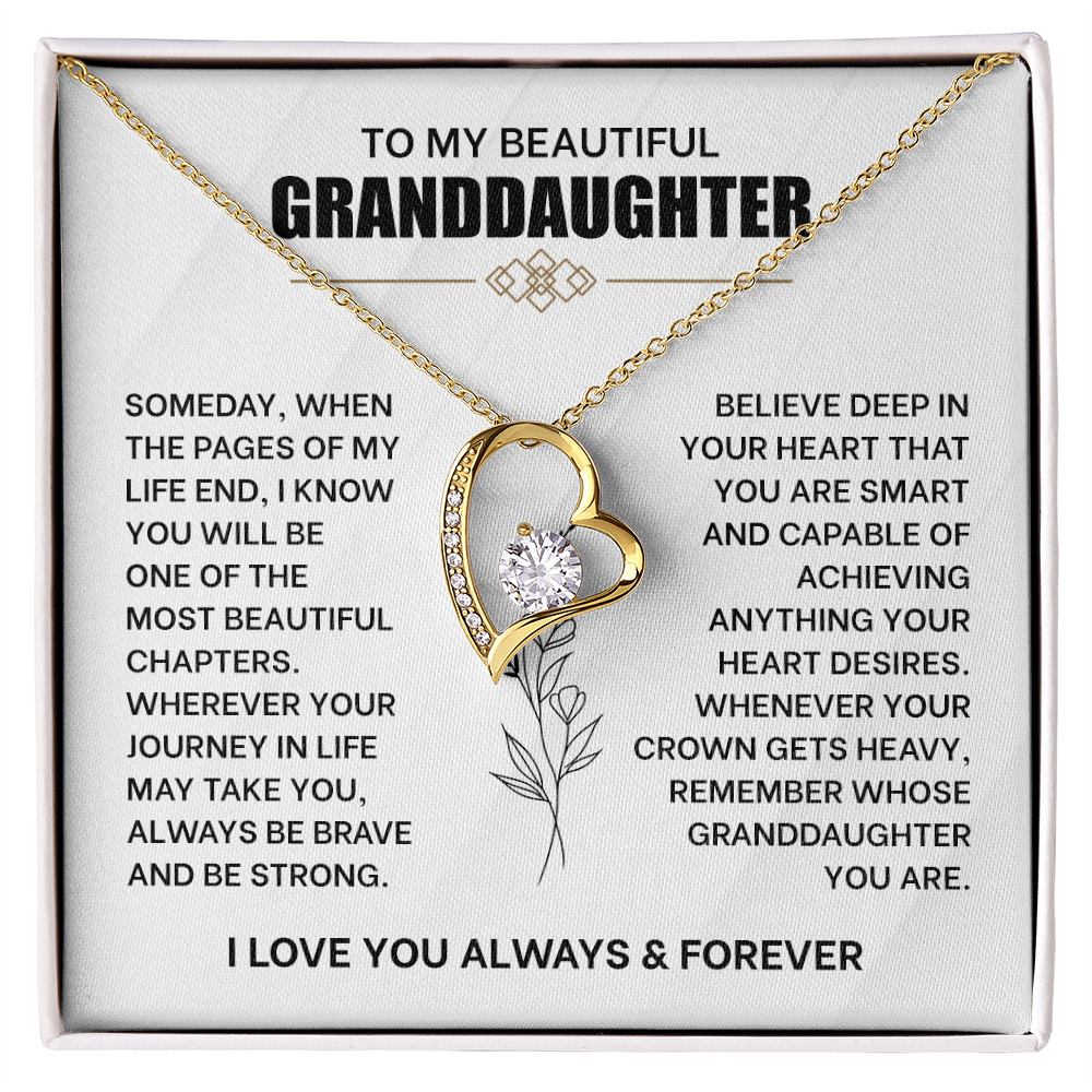 To My Beautiful Granddaughter Necklace.