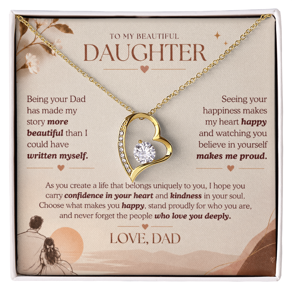 To My Beautiful Daughter Necklace Set From Dad.