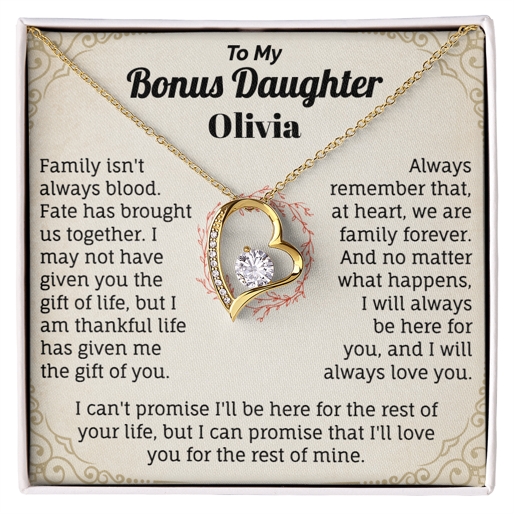 To My Bonus Daughter Personalized Name Necklace.