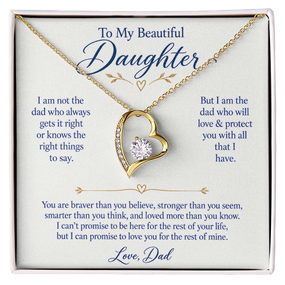 To My Beautiful Daughter Forever Love Necklace.