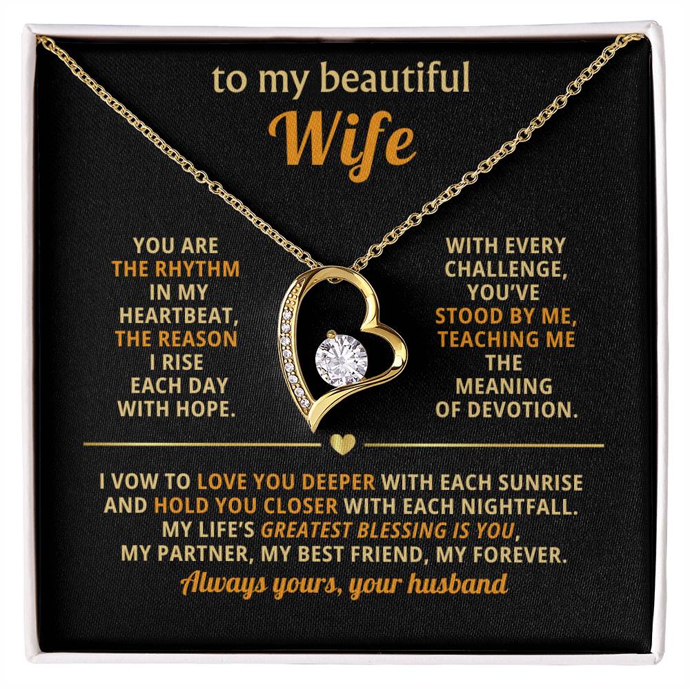 TO MY BEAUTIFUL WIFE NECKLACE.