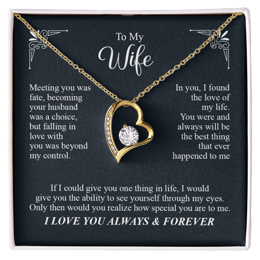 To My Wife, I Love You Always & Forever Necklace.