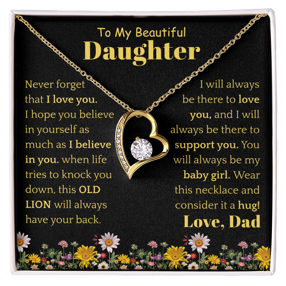 To My Beautiful Daughter Necklace from Dad.