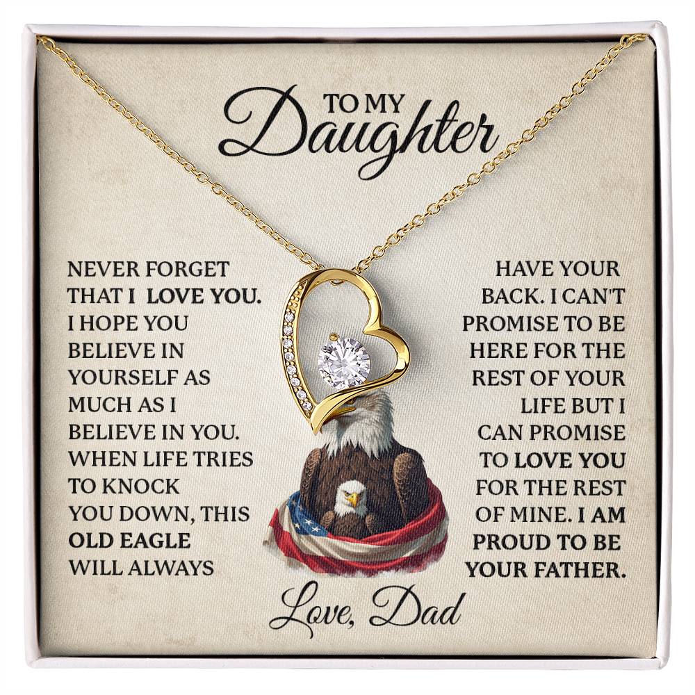 To My Daughter Necklace gift from Veteran Dad.