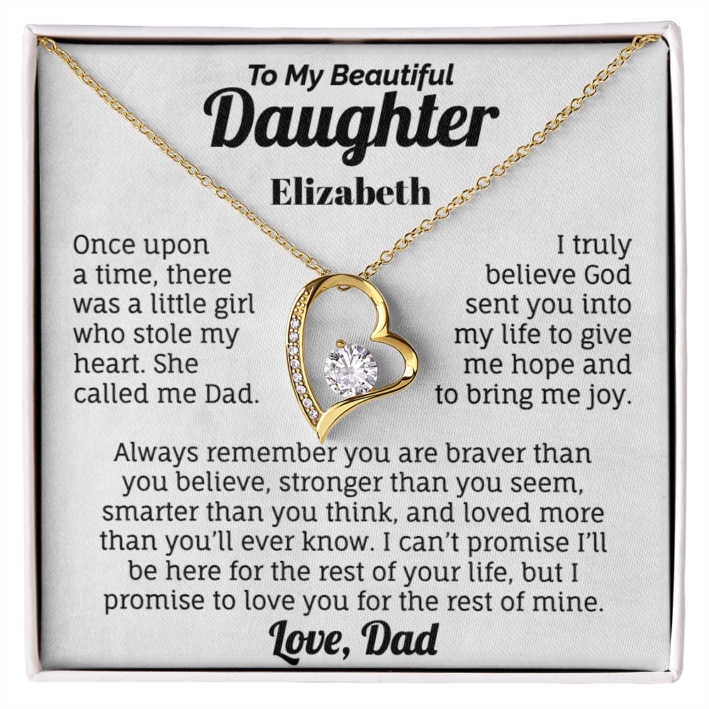 To My Beautiful Daughter Personalized Necklace.