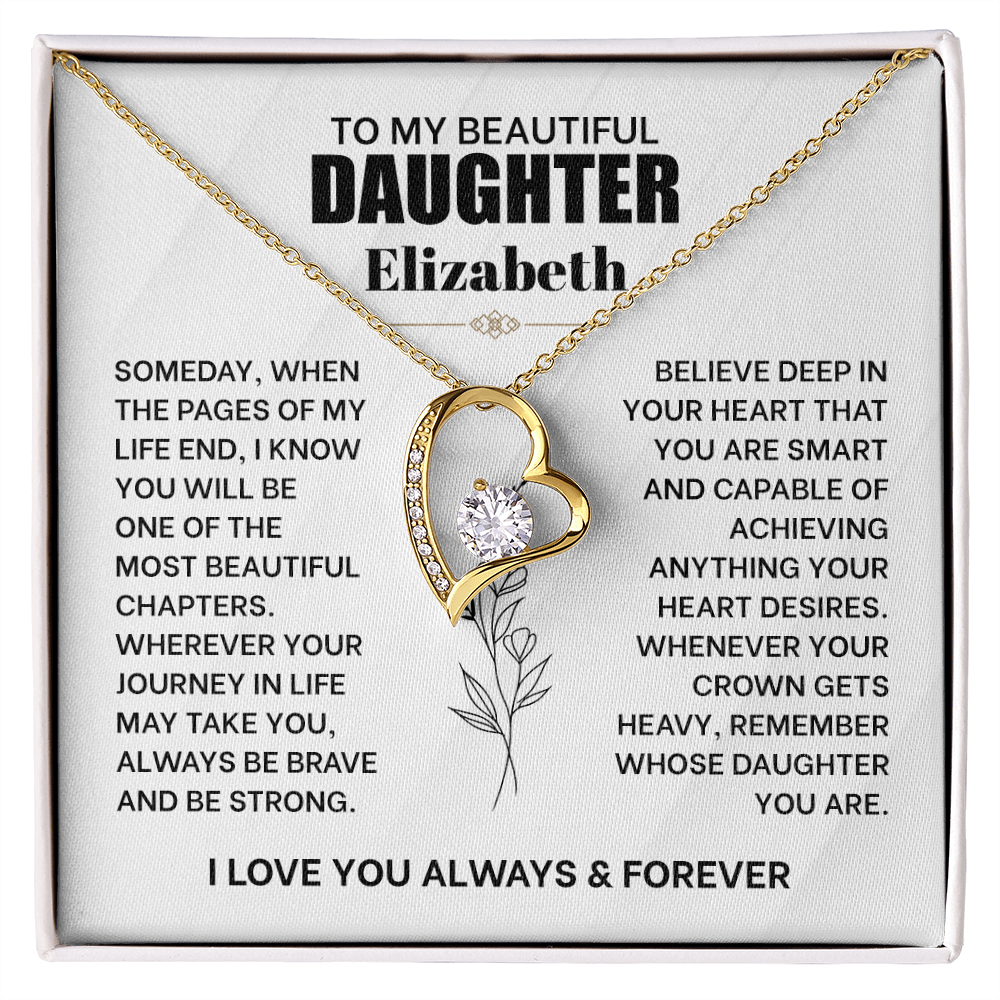 To My Beautiful Daughter Personalized Forever Love Necklace.