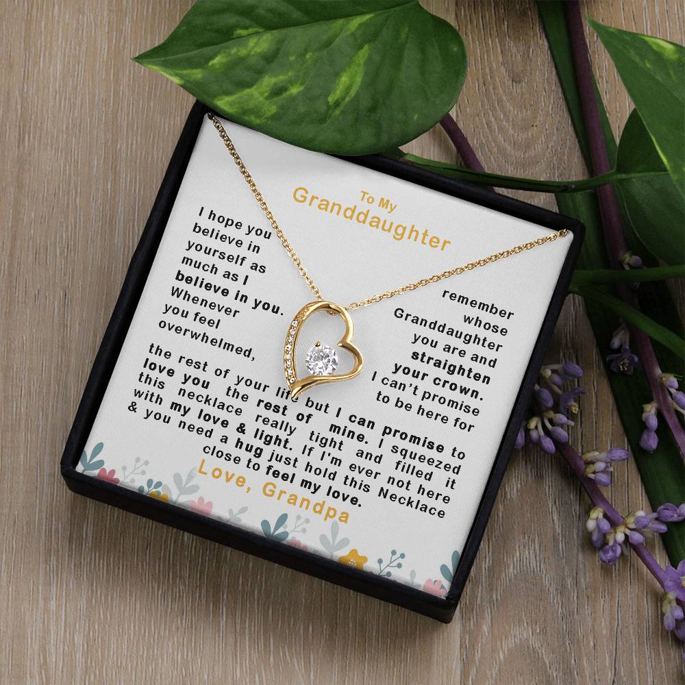 To My Granddaughter | Believe In Yourself  |  Forever Love Necklace.