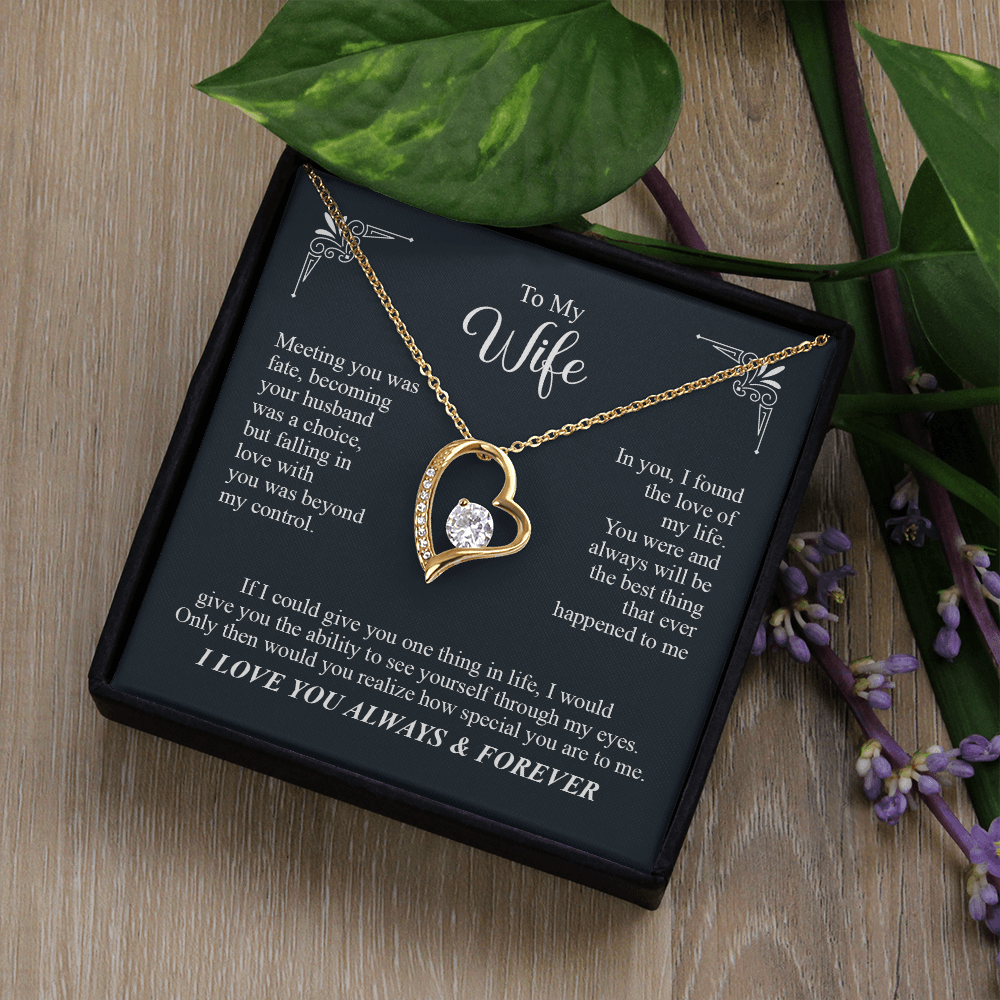 To My Wife, I Love You Always & Forever Necklace.