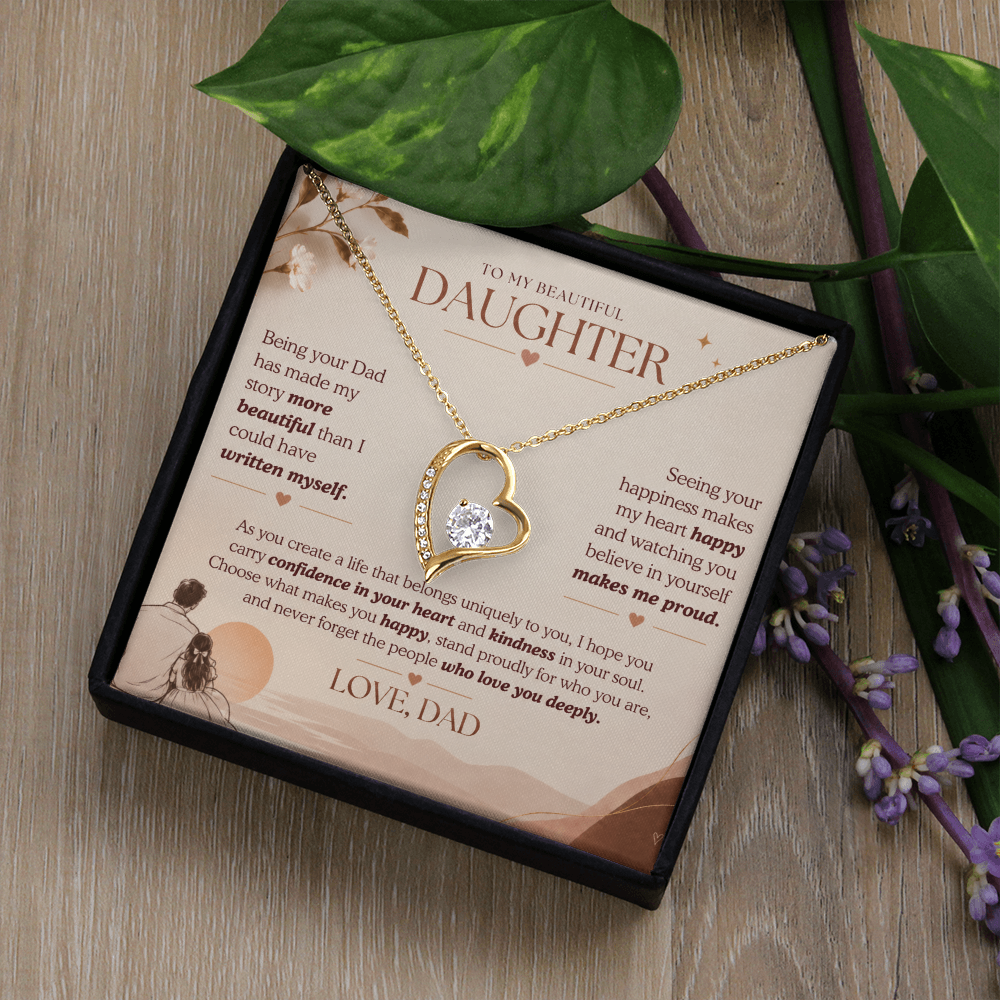 To My Beautiful Daughter Necklace Set From Dad.