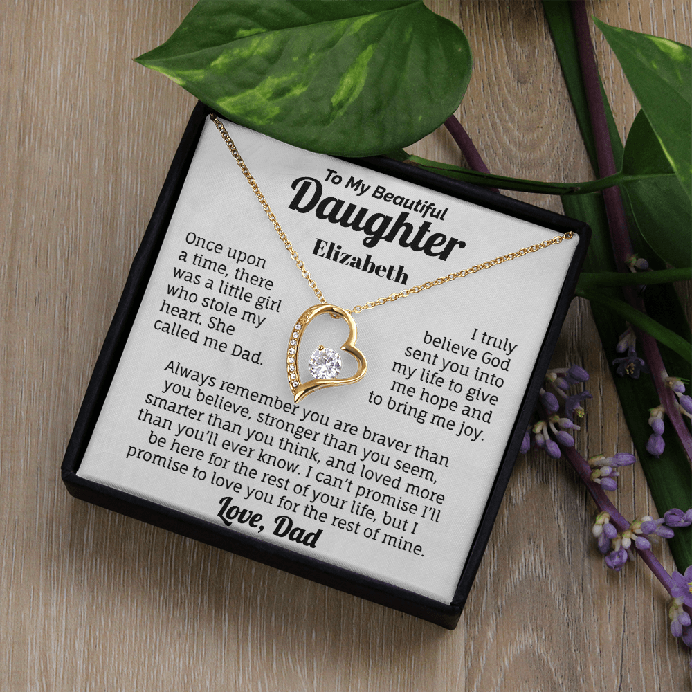 To My Beautiful Daughter Personalized Necklace.