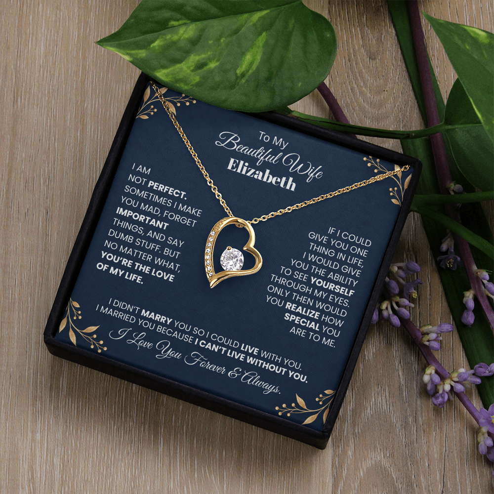 To My Beautiful Wife Personalized Name Necklace.