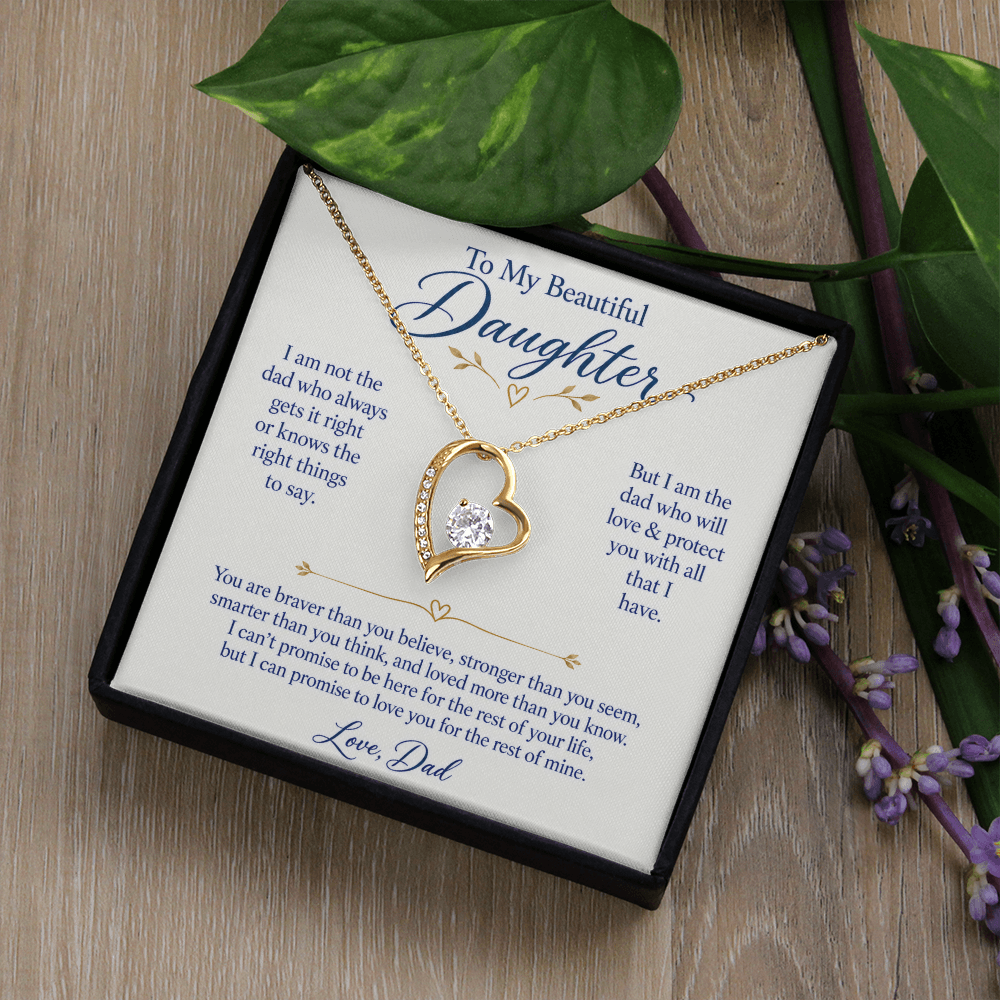 To My Beautiful Daughter Forever Love Necklace.
