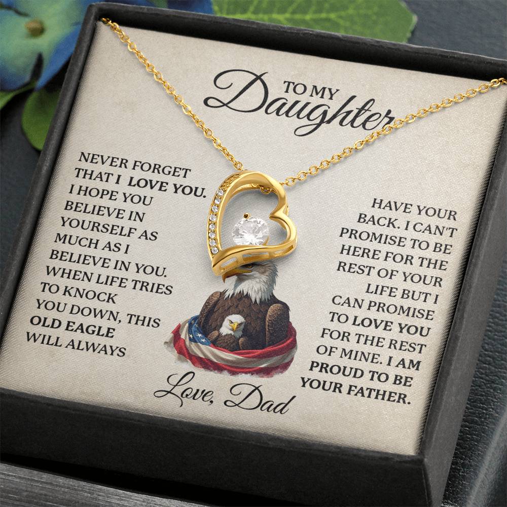 To My Daughter Necklace gift from Veteran Dad.