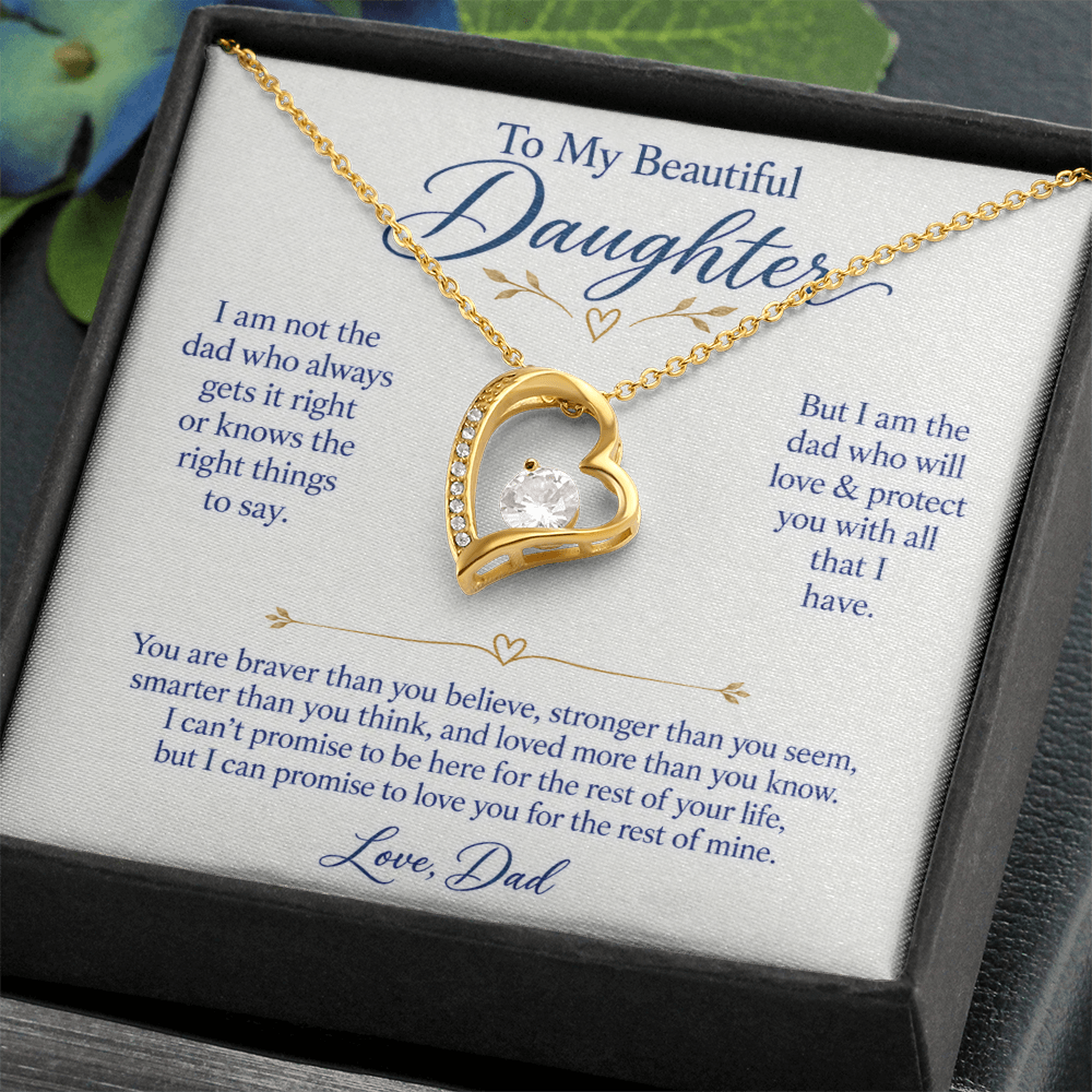 To My Beautiful Daughter Forever Love Necklace.
