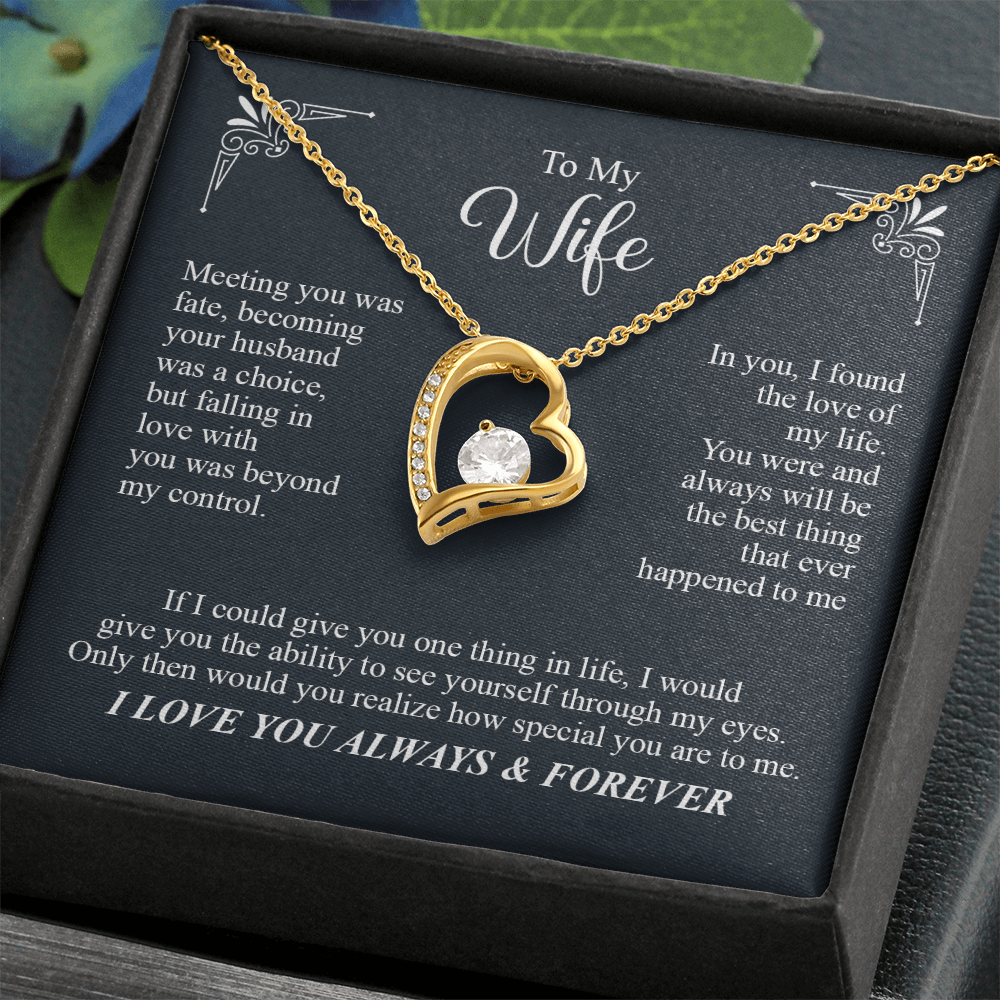 To My Wife, I Love You Always & Forever Necklace.