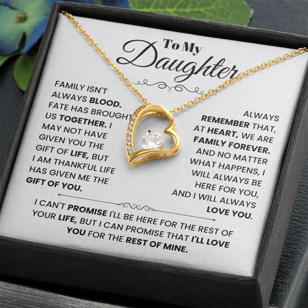 To My Daughter Necklace Gift For Your Bonus Daughter.