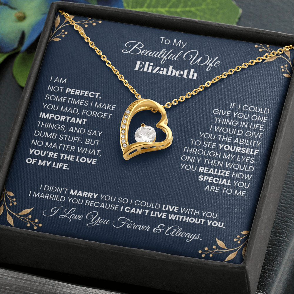 To My Beautiful Wife Personalized Name Necklace.
