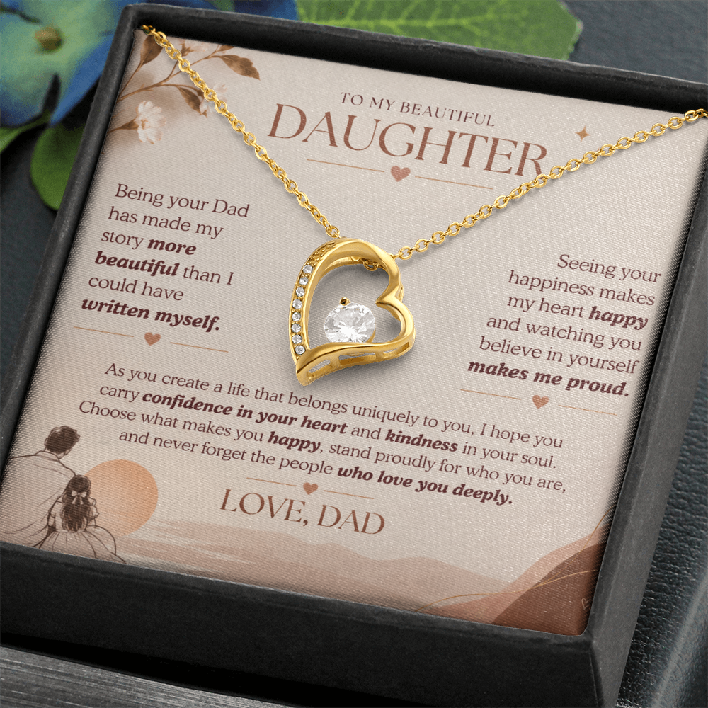 To My Beautiful Daughter Necklace Set From Dad.